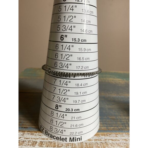 Silver Metal Beaded Bracelet Bangle Women - Picture 3 of 3